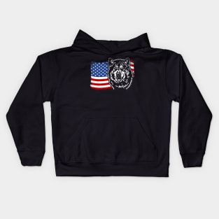 Proud Alaskan Malamute American Flag patriotic gift dog Kids Hoodie